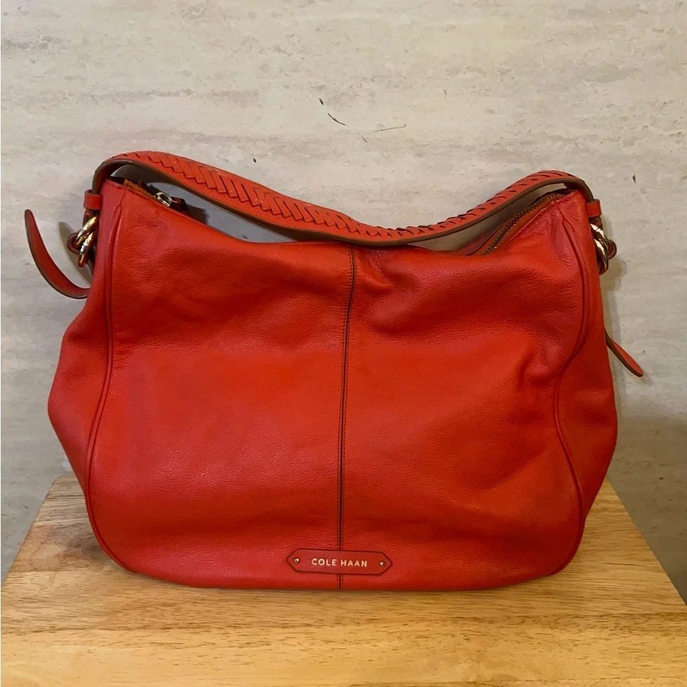 Cole Haan Iris Large Leather Hobo Bag in the vibrant 